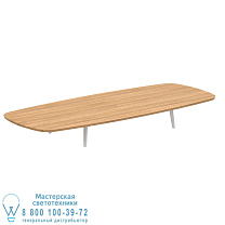 НИЗКИЙ СТОЛ STYLETTO LOUNGE 300X120CM АЛЮМИНИЕВЫЕ НОЖКИ С БЕЛОЙ ВЕРХНЕЙ ЧАСТЬЮ ИЗ ТИКА Royal Botania
