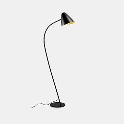 25-7582-05-05 Leds C4 Organic торшер с металлическим плафоном и дугообразной стойкой черного цвета