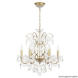 ODELIS SP6 GOLD Crystal Lux ODELIS шестирожковая люстра с хрустальными подвесками и металлической арматурой цвета золота