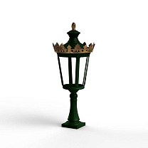 Louvre N° 3; one-piece clear glass Built-in LED 2700°K warm white 13W; British green