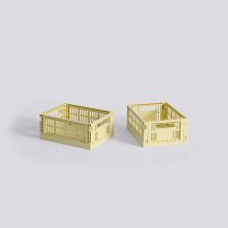 Ящик для хранения HAY Colour Crate Mini, набор из 2 шт., светло-желтый
