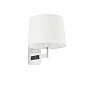 68491-01 ARTIS CHROME WALL LAMP WHITE LAMPSHADE настенный светильник Faro barcelona