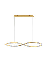 Triac Dimmable Platinum Gold Metal & Crystal LED 95 Watt 220-240 Volt 4750Lm 3500K IP20 L: 120 W: 16 H: 150 cm