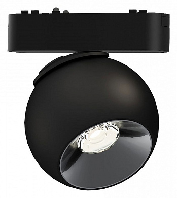 магнитный трековый прожектор чёрного цвета с полусферическим корпусом для направленного света 48V