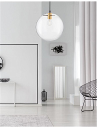 9416930 Nova Luce Mirale одноламповый подвес с прозрачным сферическим плафоном на тонком подвесе