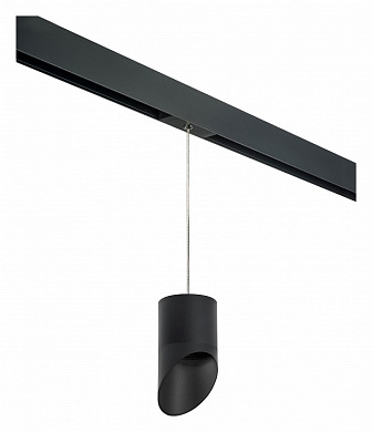 подвесной светильник цилиндрической формы чёрного цвета для однофазного шинопровода