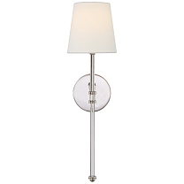 Camille Sconce полированный никель с льняным абажуром