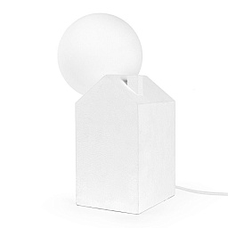 SE15255 Seletti DREAMLIKE настольная лампа с шарообразным плафоном на кубическом основании из цемента