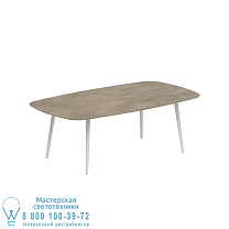STYLETTO СТАНДАРТНЫЙ ОБЕДЕННЫЙ СТОЛ 220x120CM АЛЮМИНИЕВЫЕ НОЖКИ БЕЛАЯ КЕРАМИЧЕСКАЯ СТОЛЕШНИЦА TERRA SABBIA Royal Botania