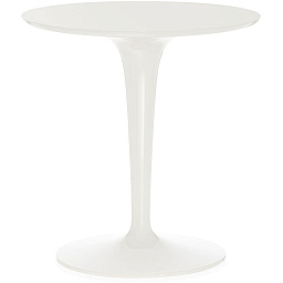 860003 Kartell TipTop круглый стол на ножке с глянцевой поверхностью