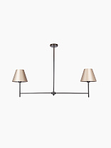 Подвесной светильник Heathfield Edie 2 Light — Черненая бронза; Мунлайт Сатин, белая подкладка