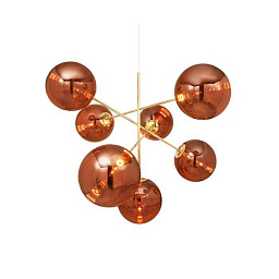 GLC02CO-CEUM4 Tom Dixon Globe подвесная люстра с крупными медными шарами на металлических стержнях