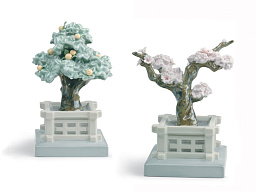1008455 Lladro Japanese Traditions фарфоровая композиция с миниатюрными деревьями