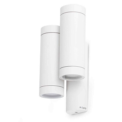 уличный настенный светильник белый двойной вертикальный