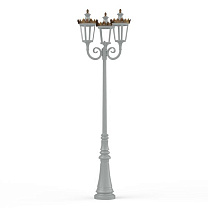 Louvre N° 10; one-piece clear glass Built-in LED 2700°K warm white 3x13W; Silk grey