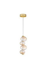 Triac Dimmable Gradient Amber Glass Glossy Light Gold Metal Base LED 15Watt 220-240Volt 900Lm IP20 3000K D:16 H:251 cm
