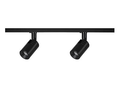 двойной светодиодный магнитный трековый светильник цилиндрической формы чёрного цвета для магнитного трека 48V