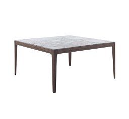 Обеденный стол Ziggy Porada квадратный с мраморной столешницей ZIGGY-TABLE-150X150-L0N0AC-M0M0AB