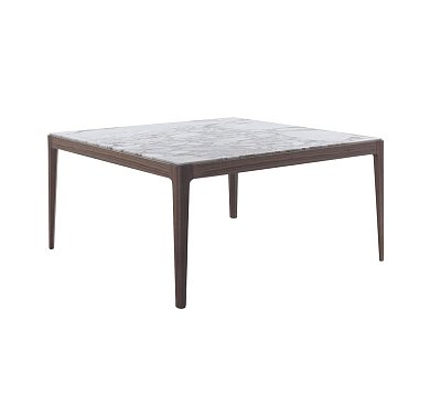 Обеденный стол Ziggy Porada квадратный с мраморной столешницей ZIGGY-TABLE-150X150-L0N0AC-M0M0AB