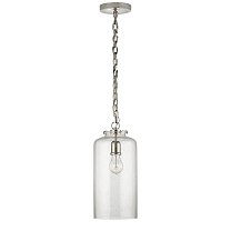 Katie Cylinder Pendant полированный никель с пузырчатым стеклом