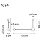 169411/10 Vibia Pin 2X Крючок - 1694 настенный светильник — фото 1