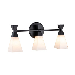 BOWTIE-3-MB Elstead Bowtie трёхламповое настенное бра с коническими матовыми стеклянными плафонами на горизонтальной планке