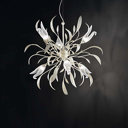 319/6C Soft ivory White Milk IDL Alloro люстра с изогнутыми рожками и полупрозрачными плафонами