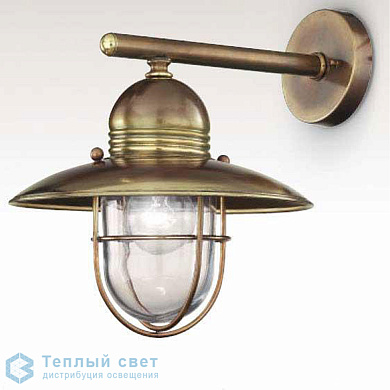 настенный светильник с металлическим корпусом и защитной решеткой в стиле ретро