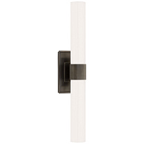 Presidio Petite Double Sconce бронза с белым стеклом