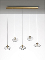 Blown Clear Glass Brass Gold Metal LED G9 5x5 Watt 100-240 VoltIP20 Bulb Excluded L: 80 W: 16 H: 180 cm