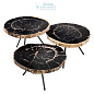 111465 Coffee Table De Soto dark range set of 3 Eichholtz