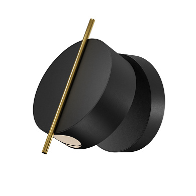 настенный бра черного и латунного цвета с наклонным стержнем