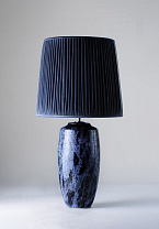 Lapis shown with Gathered 18 Bongo with Ocean Velvet with Petrol Satin lining