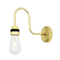 MLBWL059 Mullan Lighting Bo уличное настенное бра с изогнутым латунным кронштейном и открытой лампой IP65