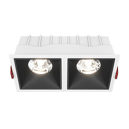 DL043-02-15W4K-D-SQ-WB Maytoni Alfa двухсекционный встраиваемый потолочный светильник с белым корпусом