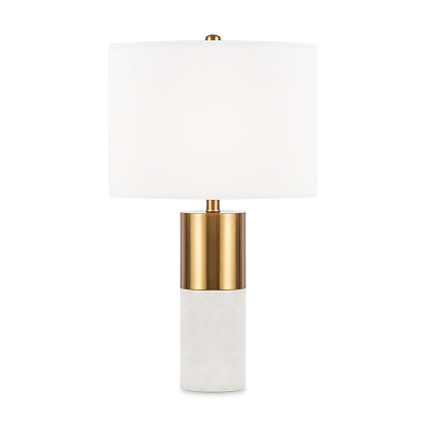 настольная лампа с цилиндрическим абажуром и латунной вставкой