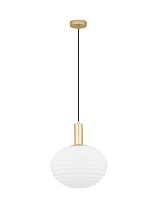 Milky White Structured Glass Matt Gold Metal LED E27 1x12 Watt 100-240Volt IP20 Bulb Excluded D: 32 H: 120 cm