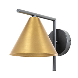 A7033AP-1BK Arte Lamp DAVID настенное бра с конусным плафоном золотистого цвета