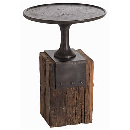 DD2029 Arteriors Anvil акцентный столик с круглой поверхностью и основанием из массивного дерева
