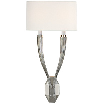 Ruhlmann Double Sconce полированный никель с льняным абажуром