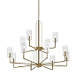 Kimrose 12 Light Chandelier with Clear Fluted Glass Brushed Natural Brass люстра 52412BNB Kichler — фото 3