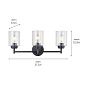 Winslow 3 Light Vanity Light Black настенный светильник 45886BK Kichler — фото 4