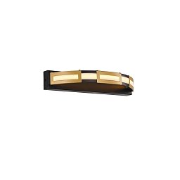 Бра Favourite Rota 4131-1W — горизонтальное светодиодное бра-планка в чёрном с золотом