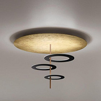 HULAHOOP LAMP. SOFFITTO 55W 220V 2700K FOGLIA  ORO-NERO