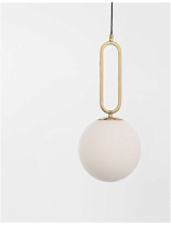 Opal Glass Brass Metal LED E27 1x12 Watt 100-240Volt IP20 Bulb Excluded D: 25 H: 120 cm