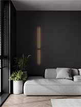 Sandy Black Aluminium & Acrylic LED 5Watt 220-240Volt 374Lm IP20 2700-3000-4000K CCT by Dip Switch L:22.2 W:4 H:103 cm