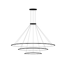 CS4H-00W9AZOU05 Leds C4 Circular подвесная люстра с тройными кольцами черного цвета