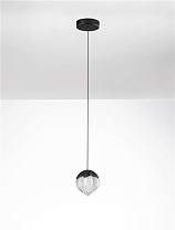 Triac Dimmable Sandy Black Aluminium & Cloud Glass LED 5Watt 220-240Volt 315Lm IP20 3000K D:12 H:200 cm