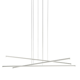 8203 Linea Light Group Straight люстра на тросах с тремя вытянутыми плафонами белого цвета