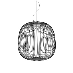 FN2640072ML_22 Foscarini Spokes подвесная люстра с двойным металлическим плафоном графитового цвета
